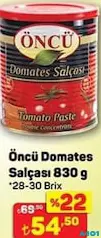 ÖNCÜ DOMATES SALÇASI 830 G fiyat ve kampanya bilgisi